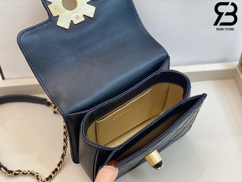 Túi Chanel Onyx Pearls Flap Bag Màu Đen Siêu Cấp - 17 CM