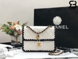 Túi Chanel Flap Bag 2022 Trắng Da CalfSkin Siêu Cấp - 21 CM