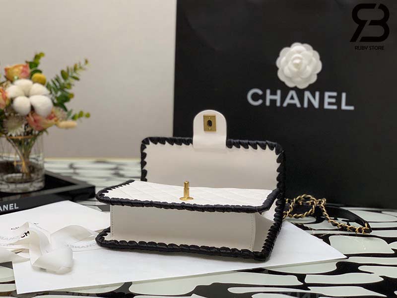 Túi Chanel Flap Bag 2022 Trắng Da CalfSkin Siêu Cấp - 21 CM