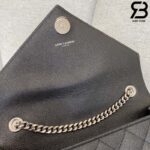 Túi YSL Envelope Small Bag Da Bê Hạt Bạc Silver Siêu Cấp