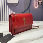 Túi YSL Sunset Medium Da Bê Mịn Đỏ Siêu Cấp
