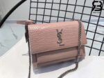 Túi YSL Sunset Medium Da Bê Vân Cá Sấu Hồng Siêu Cấp