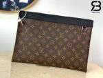 Túi LV Discovery Discovery Pochette Monogram Macassar Nâu Siêu Cấp