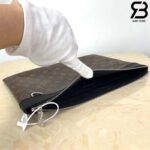 Túi LV Discovery Discovery Pochette Monogram Macassar Nâu Siêu Cấp
