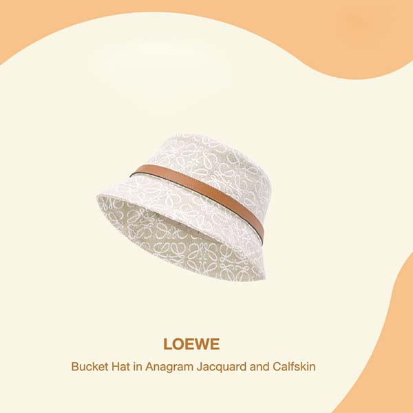 Mũ LOEWE Bucket Hat in Anagram Jacquard and Calfskin