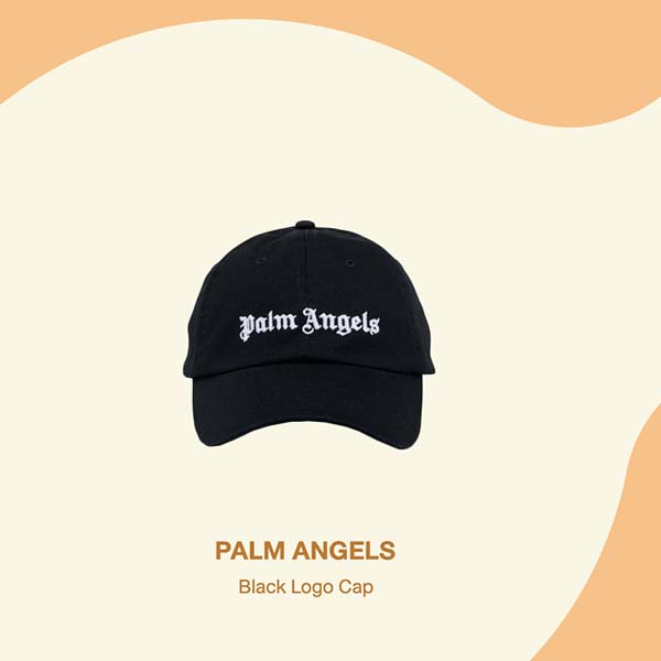 PALM ANGELS Black Logo Cap