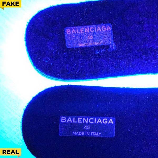 Đế lót tất của Balenciaga tiếp xúc với tia UV