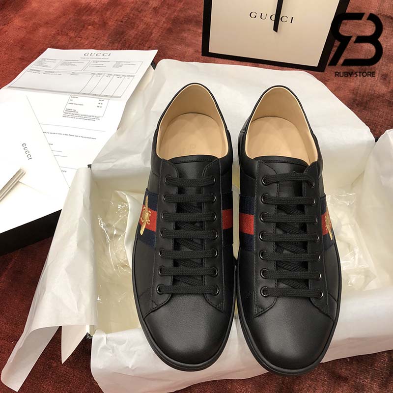 Giày Gucci Ace Soft Heel ‘Bee-Black’ Best Quality 