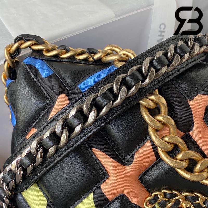 Túi Chanel 19 Flap Bag Black Multicolor Siêu Cấp 