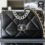 Túi Chanel 19 Flap Bag Black Đen Da Cừu Khóa Bạc Best Quality 26 CM