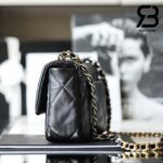 Túi Chanel 19 Flap Bag Black Đen Da Cừu Khóa Bạc Best Quality 26 CM