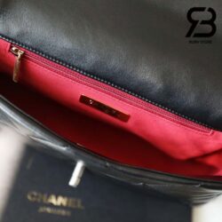 Túi Chanel 19 Flap Bag Black Đen Da Cừu Khóa Bạc Best Quality 26 CM