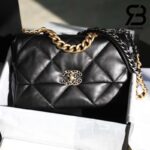 Túi Chanel 19 Flap Bag Large Black Đen Da Cừu Khóa Vàng Best Quality 30 CM