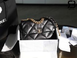 Túi Chanel 19 Flap Bag Large Black Đen Da Cừu Khóa Vàng Best Quality 30 CM