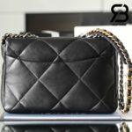Túi Chanel 19 Flap Bag Large Black Đen Da Cừu Khóa Bạc Best Quality 30 CM