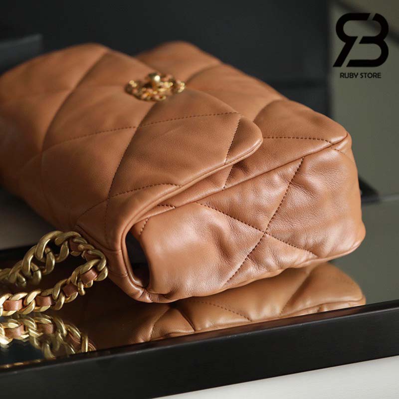 Túi Chanel 19 Flap Bag Large nâu da cừu best quality 30cm