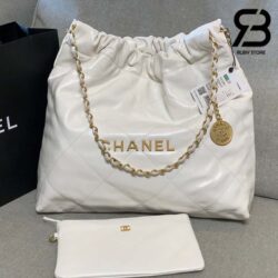 Túi Chanel 22 Shopping White Da Bê Siêu Cấp