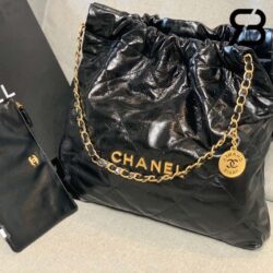 Túi Chanel 22 Shopping Black Da Bê Siêu Cấp