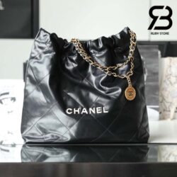 Túi Chanel 22 Shopping Bag Black Đen Da Bê 38CM Best Quality