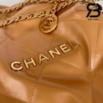 Túi Chanel 22 Shopping Bag Brown Caramel Da Bê Siêu Cấp 38 CM