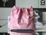 Túi Chanel 22 Shopping Bag Pink Hồng Da Bê Best Quality 38 CM