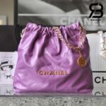 Túi Chanel 22 Shopping Bag Purple Tím Da Bê Best Quality 38 CM
