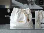 Túi Chanel 22 Shopping Bag White Trắng Logo Vàng Da Bê 38CM Best Quality
