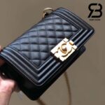 Túi Chanel Boy Small Black Da Caviar Khóa Vàng Best Quality