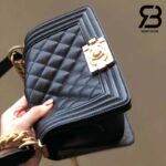 Túi Chanel Boy Small Black Da Caviar Khóa Vàng Best Quality