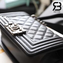 Túi Chanel Boy Small Black Da Caviar Khóa Bạc Best Quality