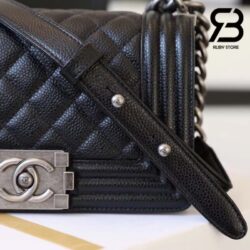 Túi Chanel Boy Small Black Da Caviar Khóa Bạc Best Quality