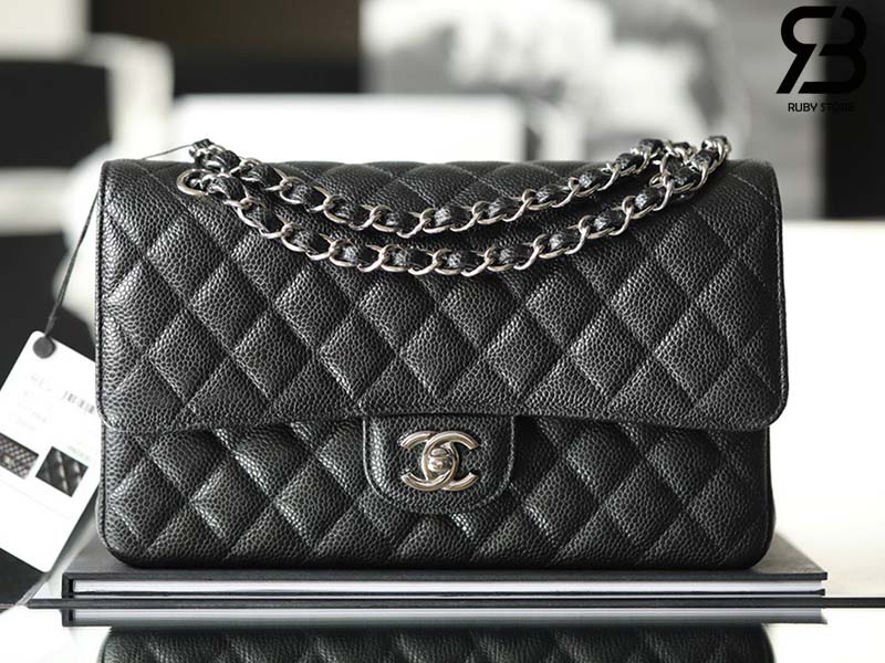 Túi Chanel Classic Medium Màu Đen Da Caviar Khóa Bạc Best Quality