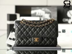 Túi Chanel Classic Medium Black Da Caviar Khóa Vàng Best Quality