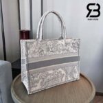 Túi Dior Book Tote Toile de Jouy Embroidery Grey Xám 36cm Best Quality