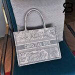 Túi Dior Book Tote Toile de Jouy Embroidery Grey Xám 36cm Best Quality