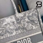 Túi Dior Book Tote Toile de Jouy Embroidery Grey Xám 36cm Best Quality