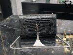Túi YSL Kate Medium Crocodile Embossed Black Silver Da Bê Best Quality