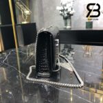 Túi YSL Kate Medium Crocodile Embossed Black Silver Da Bê Best Quality