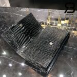 Túi YSL Kate Medium Crocodile Embossed Black Silver Da Bê Best Quality