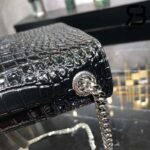 Túi YSL Kate Medium Crocodile Embossed Black Silver Da Bê Best Quality