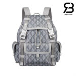 Ba Lô Dior Hit The Road Backpack Gray Xám Diamon 43CM Best Quality