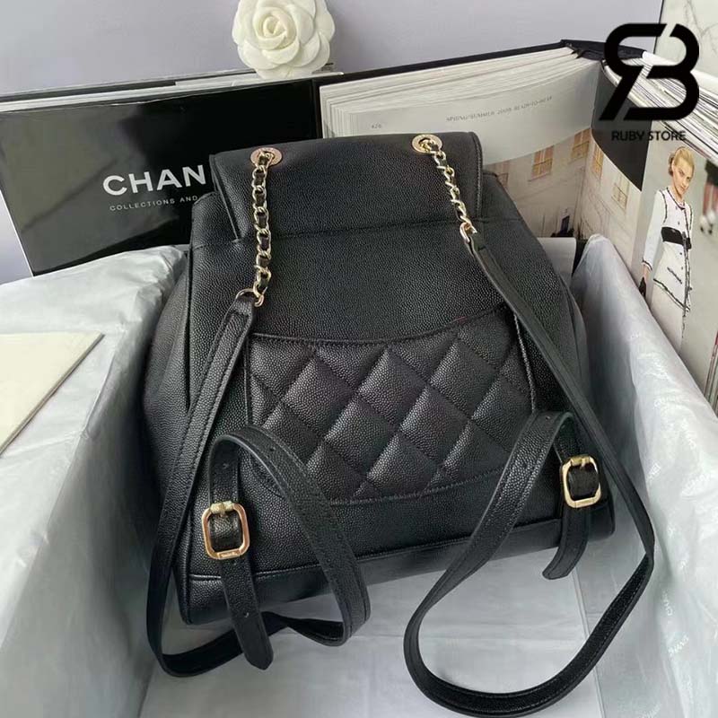 Ba lô Chanel 22B Affinity Backpack Black Đen Khóa Vàng 26CM Siêu Cấp
