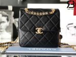 Túi Chanel Backpack Black Gold Đen Khóa Vàng Da Caviar 20CM Best Quality