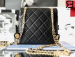 Túi Chanel Backpack Black Gold Đen Khóa Vàng Da Caviar 20CM Best Quality