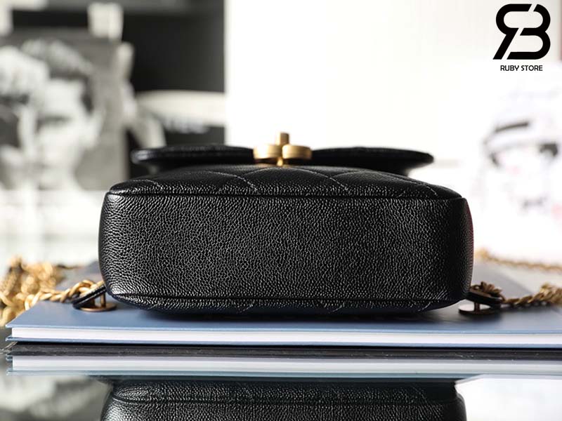 Túi Chanel Backpack Black Gold Đen Khóa Vàng Da Caviar 20CM Best Quality