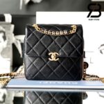 Túi Chanel Backpack Black Gold Đen Khóa Vàng Da Caviar 20CM Best Quality