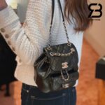 Ba lô Chanel Duma Backpack Black Đen Khóa Vàng Da Calfshin 20CM Best Quality