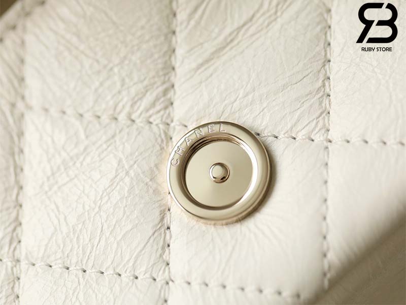 Ba lô Chanel Duma Backpack White Trắng Khóa Vàng Da Calfshin 20CM Best Quality