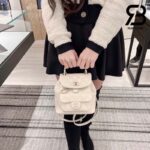 Ba lô Chanel Duma Backpack White Trắng Khóa Vàng Da Calfshin 20CM Best Quality