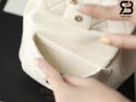 Ba lô Chanel Duma Backpack White Trắng Khóa Vàng Da Calfshin 20CM Best Quality